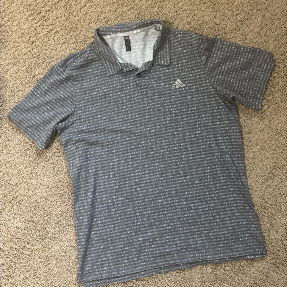 adidas Men's Heather Gray Short Sleeve Polo